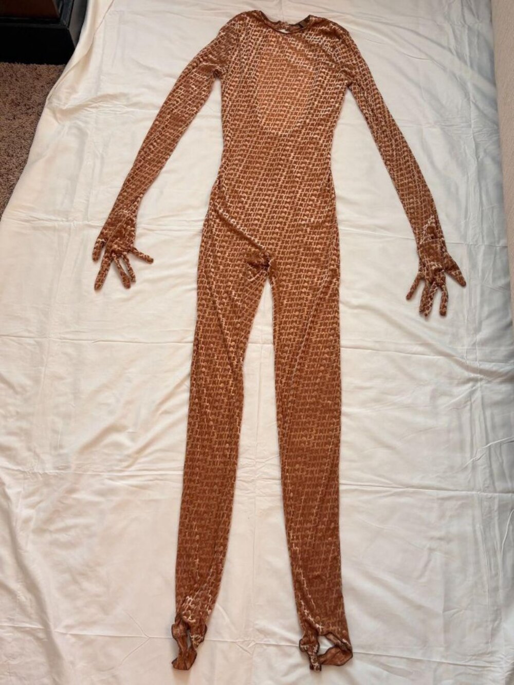✨ Skims Velvet Motif Full Bodysuit – Nude ✨Size XS